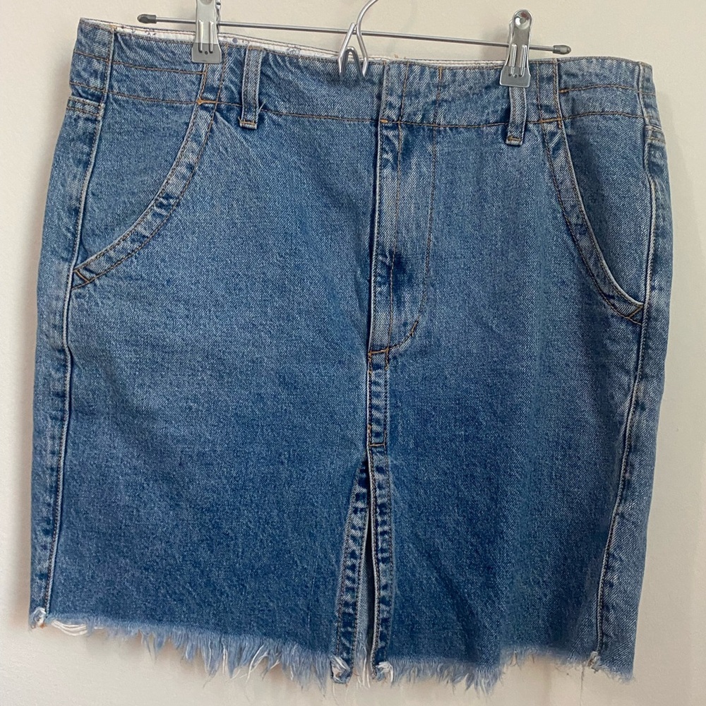 Free People Blue Denim Mini Skirt